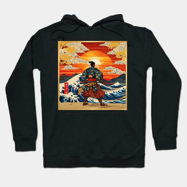 African Samurai Warrior Yasuke Ukiyo-e Hoodie by ComicMoon